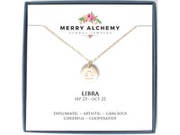 Libra Zodiac Necklace in Gold Fill